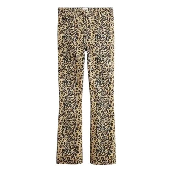J Crew high rise Leopard Print Kickout Crop Bootcut Pants Jeans Size 26 New - Picture 5 of 12
